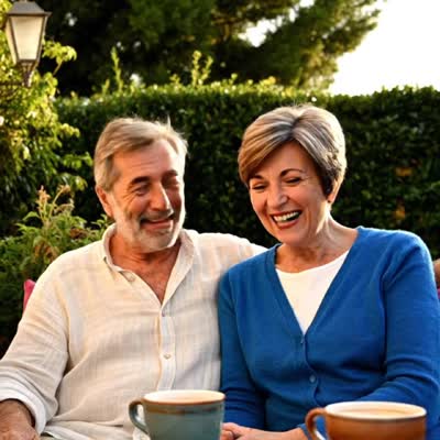 Pareja mayor sonriendo